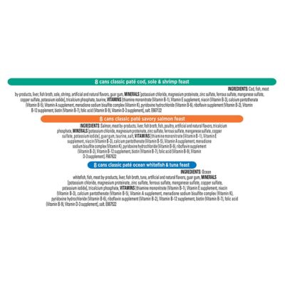 Image showing 5 th Purina Fancy Feast Seafood Classic Pate Collection Grain Free Wet Cat Food Variety Pack