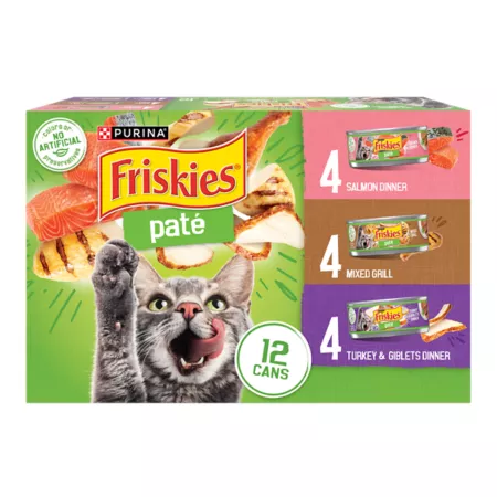 Friskies Pate Wet Cat Food Variety Pack Pack of 12. Wet Cat Food