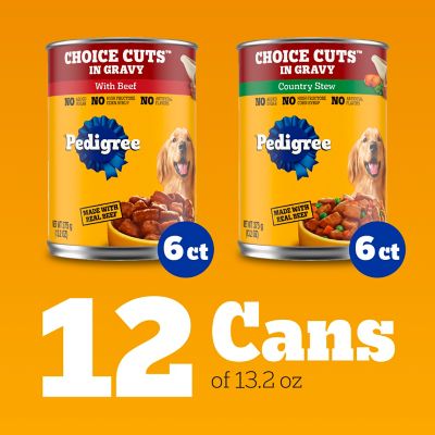 Image showing  Adult Soft Choice Cuts Beef and Country Stew in Gravy Wet Dog Food Variety pk., 13.2 oz., Pack of 12 Cans