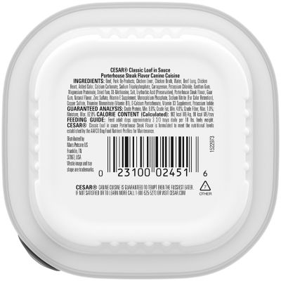Image showing 8 th Cesar Adult Small Breed Porterhouse Steak Classic Loaf in Sauce Wet Dog Food, 3.5 oz.
