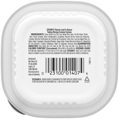 Image showing 8 th Cesar Adult Small Breed Turkey Classic Loaf in Sauce Wet Dog Food, 3.5 oz.