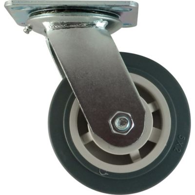 Waxman 5 in. 400 lb. Capacity Titan Heavy-Duty TPR Rubber Plate Caster, Swivel