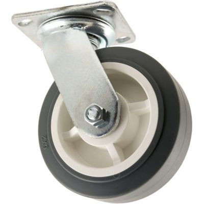 Waxman 6 in. 500 lb. Capacity Titan Heavy-Duty TPR Rubber Plate Caster, Swivel