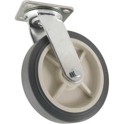 Waxman 8 in. 600 lb. Capacity Titan Heavy-Duty TPR Rubber Plate Caster, Swivel