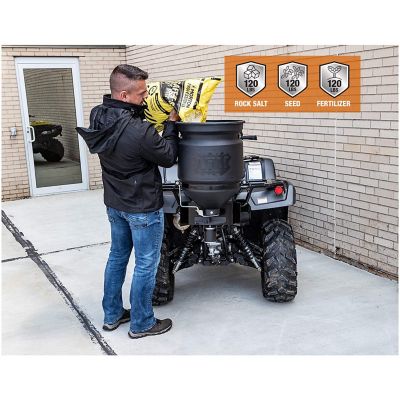 Image showing  15 Gallon All-Season Salt/Seed/Feed/Fertilizer ATV Spreader for Vertical Rack Mounts