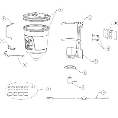 Image showing  15 Gallon All-Season Salt/Seed/Feed/Fertilizer ATV Spreader for Vertical Rack Mounts