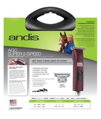 Image showing 5 th Andis Super 2-Speed Horse Clipper with T-84 Blade Set