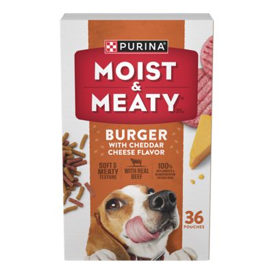 Purina Moist & Meaty Purina Moist and Meaty Burger With Cheddar Cheese Flavor Dry Soft Dog Food Pouches