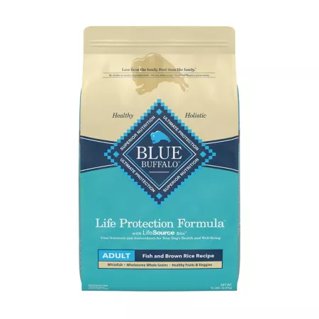 Blue Buffalo Life Protection Adult Fish and Brown Rice Recipe Dry Dog Food Natural Ingredients Dry Dog Food