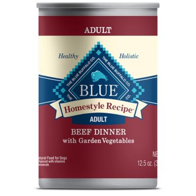 Blue Buffalo Homestyle Adult All-Natural Beef and Vegetables Pate Wet Dog Food, 12.5 oz. Can My dog loves this!