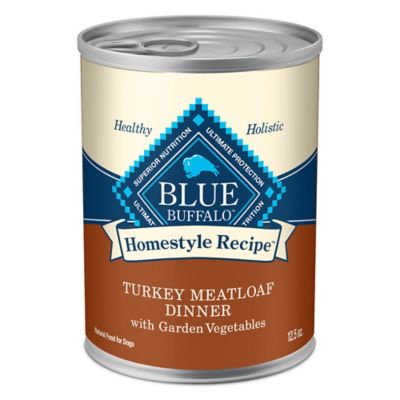 Blue Buffalo Homestyle Adult All-Natural Turkey Meatloaf Pate Wet Dog Food, 12.5 oz. Can