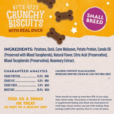Image showing  L.I.T. Limited Ingredient Treats Potato and Duck Dog Treats, Small Breed, 8 oz.