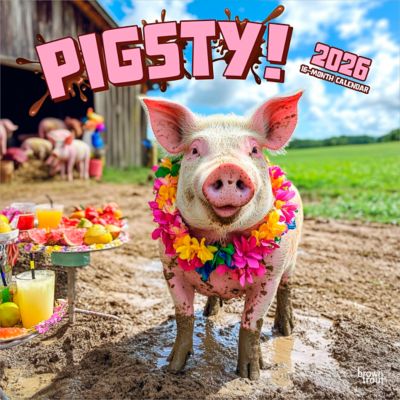 Browntrout Publishers 2026 Pigsty Square Flap Calendar, 12 in. x 12 in.