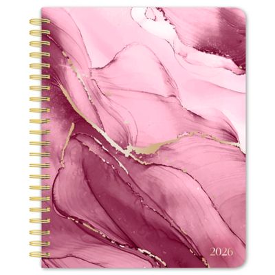 Browntrout Publishers 2026 Crackled Blush Desk Planner FOIL Calendar, 6 in. x 7.75 in.