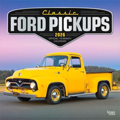 Browntrout Publishers 2026 Classic Ford Pickups Square Flap FOIL Calendar, 12 in. x 12 in.