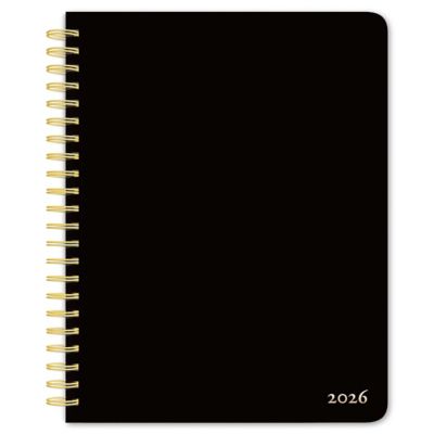 Browntrout Publishers 2026 Black Solid Desk Planner FOIL Calendar, 6 in. x 7.75 in.