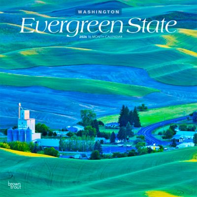 Browntrout Publishers 2026 Evergreen State (Washington Places) Square Flap Calendar, 12 in. x 12 in.