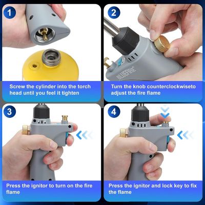 Image showing 5 th BlueFire Heavy Duty Metal Trigger Start MAPP Torch with Swirl Flame