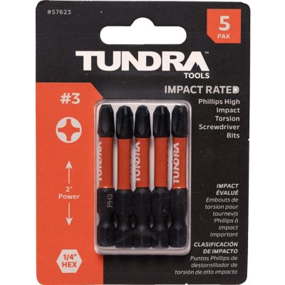 Tundra Tools Impact Screwdriving Phillips Bits; #3; 2 in. Power