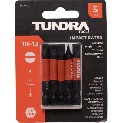 Tundra Tools Impact Screwdriving Slotted Bits; #10-12; 2 in. Power