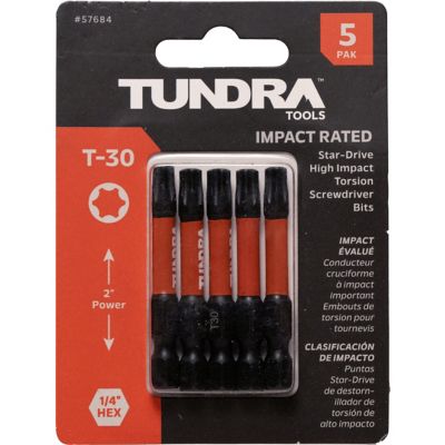 Tundra Tools Impact Screwdriving Star Bits; T30; 2 in. Power
