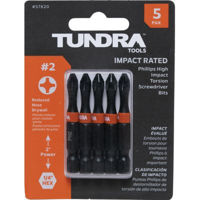 Tundra Tools Impact Screwdriving Drywall Bits; #2R; 2 in. Power