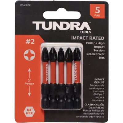 Tundra Tools Impact Screwdriving Phillips Bits; #2; 2 in. Power