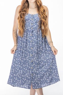 Image showing  Women's Floral Print Sundress Button Front
