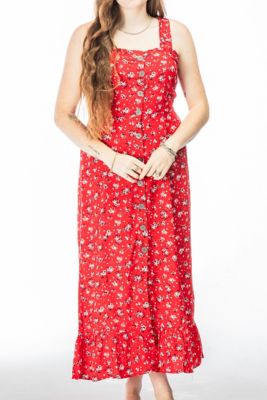 Cotton and Rye Womens Floral Print Midi Sundress Button Front