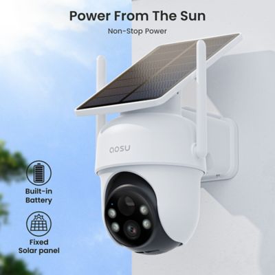 Image showing  2K QHD 3.0MP Dual-Band Wi-Fi Outdoor AI Solar Security Camera Kit, Panoramic PTZ, Auto-Tracking, Home Station, 2 Cameras