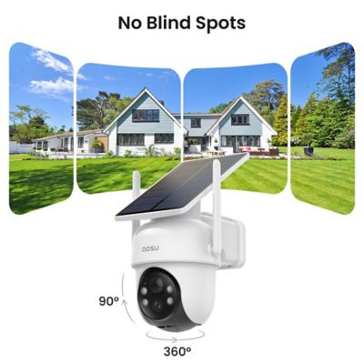 Image showing 5 th AOSU 2K QHD 3.0MP Dual-Band Wi-Fi Outdoor AI Solar Security Camera Kit, Panoramic PTZ, Auto-Tracking, Home Station, 2 Cameras