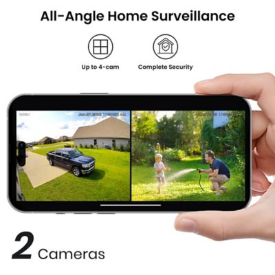 Image showing 7 th AOSU 2K QHD 3.0MP Dual-Band Wi-Fi Outdoor AI Solar Security Camera Kit, Panoramic PTZ, Auto-Tracking, Home Station, 2 Cameras