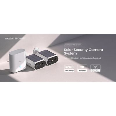 Image showing  2K QHD 3.0-MP Dual-Band Wi-Fi Quick-Install Outdoor AI-Smart Solar Camera Pro System with HomeBase (2 Cameras)