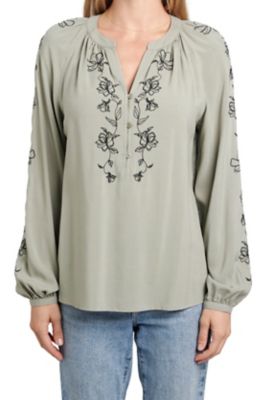 Vintage Threads Long Sleeve Embroidered Blouse