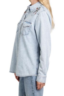 Image showing  Long Sleeve Embroidered Denim Shirt