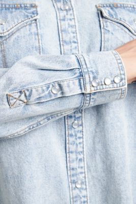 Image showing  Long Sleeve Embroidered Denim Shirt