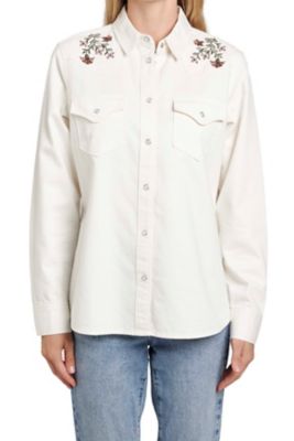 Image showing  Long Sleeve Embroidered Denim Shirt