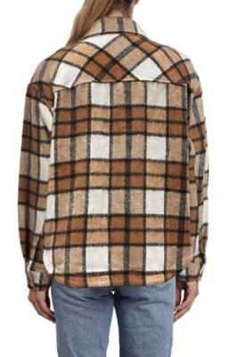 Image showing  Long Sleeve Fringe Plaid Shacket