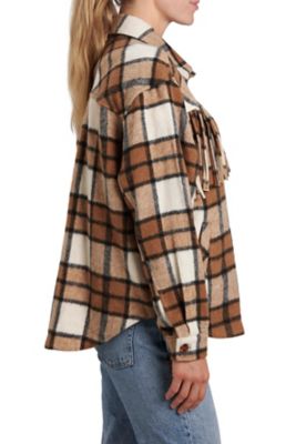 Image showing  Long Sleeve Fringe Plaid Shacket