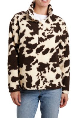 Vintage Threads Long Sleeve Cow Print Sherpa