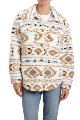 Vintage Threads Women's Two Pocket Button Aztec Sherpa