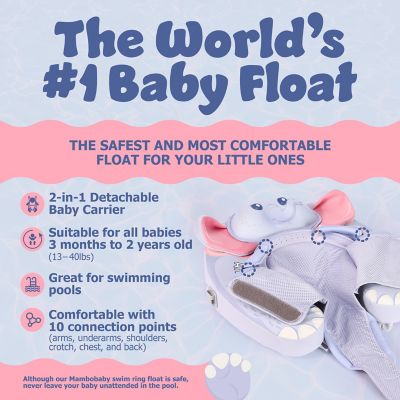 Image showing  Air-Free Float with Canopy + Carrier- Elephant - Blue