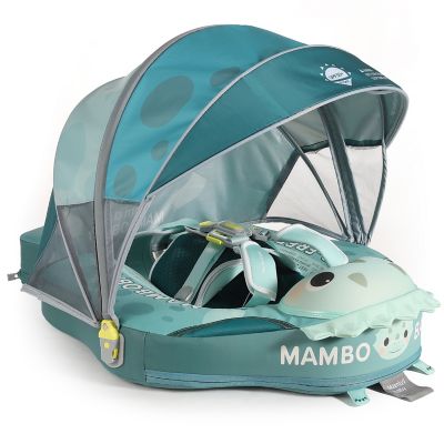 Mambobaby Air-Free Float with Canopy - Tri Dino Cuddle - Green