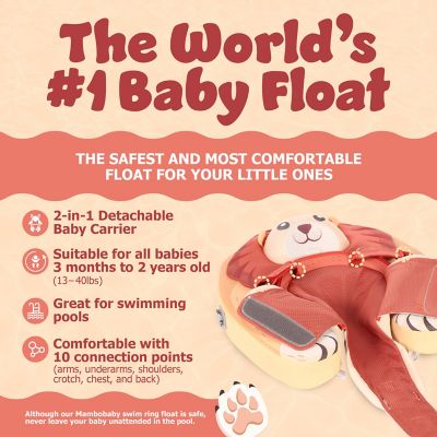 Image showing  Air-Free Float with Canopy + Carrier- Lion - Yellow