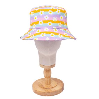 Image showing  Mimish Reversible Bucket Hat - Happy Daisy Stripes