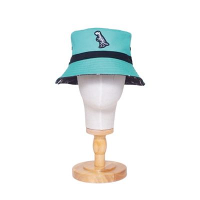 mimish Mimish Reversible Glow-in-the-Dark Bucket Hat - Dino Skeleton Bones