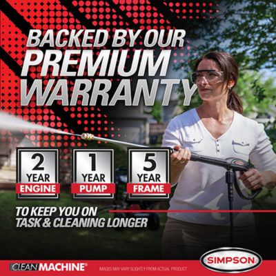 Image showing 6 th SIMPSON 3200 PSI at 2.5 GPM 170cc Engine with Axial Pump and Soap Tank Cold Water Clean Machine Gas Pressure Washer