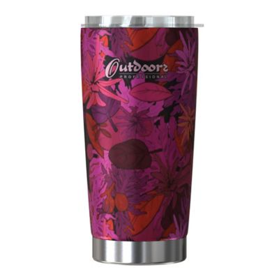 Outdoors Professional 20-Oz. Stainless Steel DoubleWalled Vacuum-Insulated Classic Tumbler, Sealed Silicone Lid,Tropical Purple