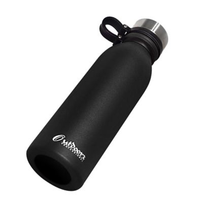 Image showing  20-Oz. Stainless Steel Double-Walled Vacuum-Insulated Travel Bottle with Leakproof Screw Cap (Black)