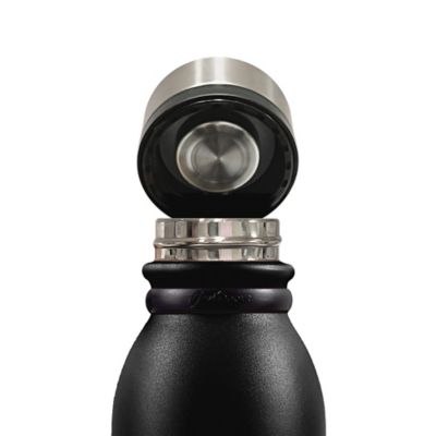 Image showing  20-Oz. Stainless Steel Double-Walled Vacuum-Insulated Travel Bottle with Leakproof Screw Cap (Black)